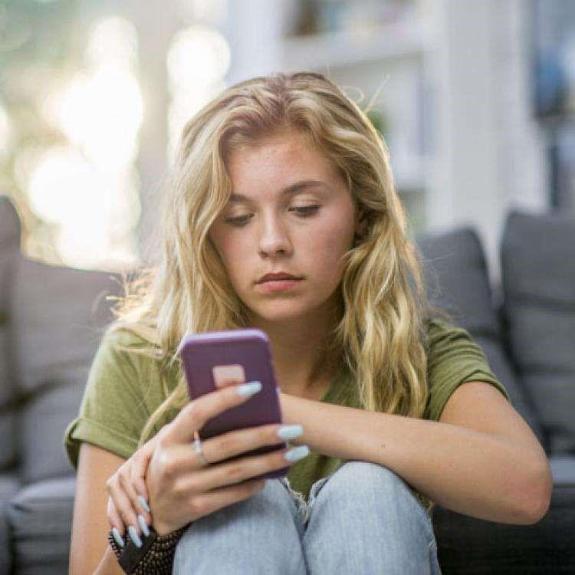Someone looking at their phone