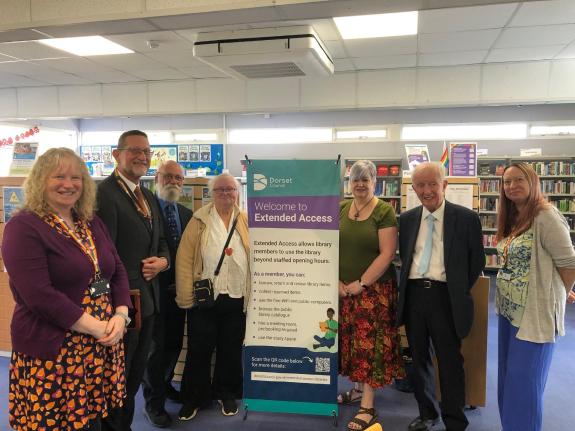 Library members with staff and Councillors at Sturminster Newton Library