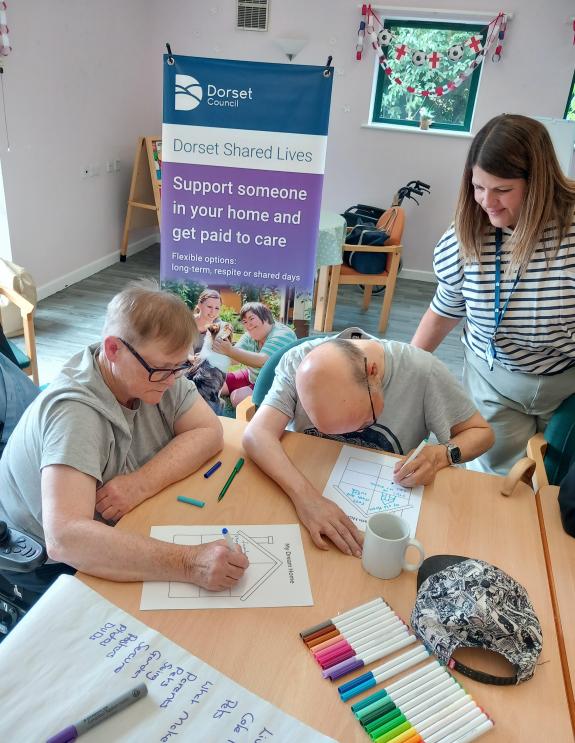 Day centre users marking Shared Lives Week with activities around what home means to them