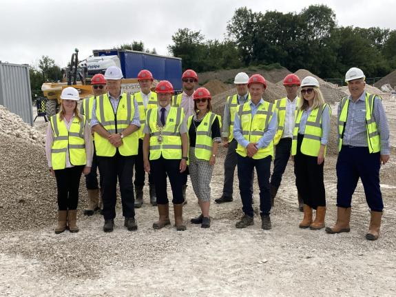 Representatives from the Duchy of Cornwall, CG Fry, SNG and Dorset Council at the four Paddocks site in Dorchester