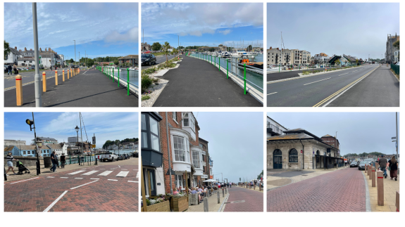 The top three images are of North Quay as they are now before the surface is shaped to look like stone paving, similar to the images below of Custom House Quay.