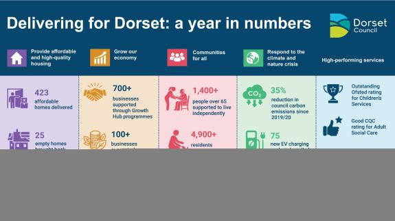 An infographic highlighting a year in Dorset