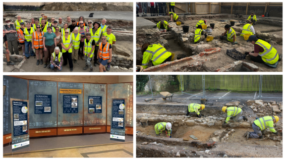 These are various images of both excavations in Weymouth and a mock up of how the display will look in county hall