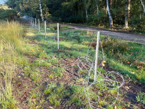 barbed wire broken on floor