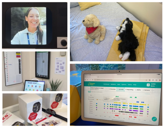 A montage of technology enabled care equipment