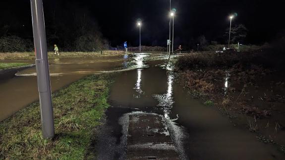 Bakers Arms Roundabout flooded