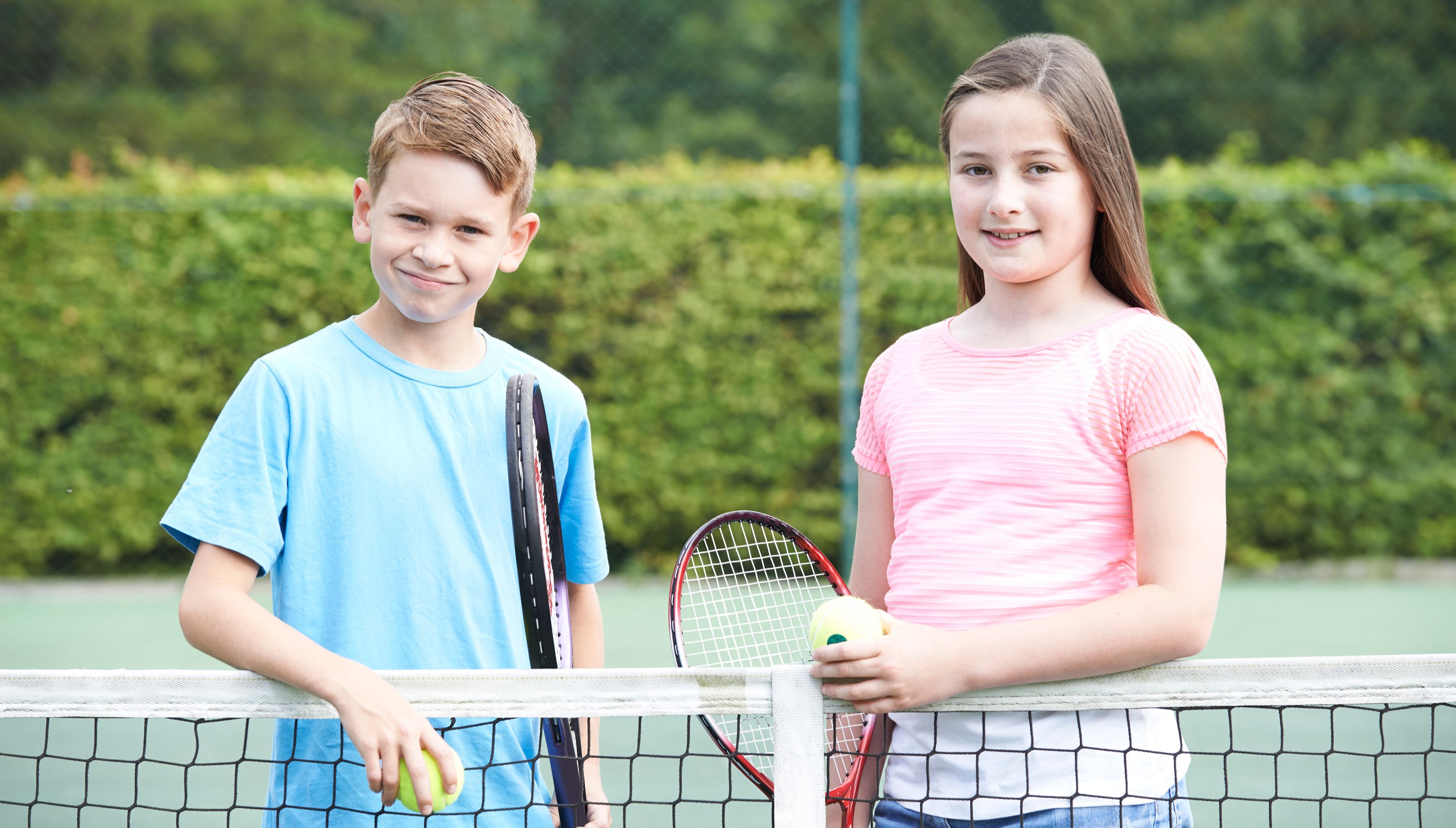 Kids playing tennis